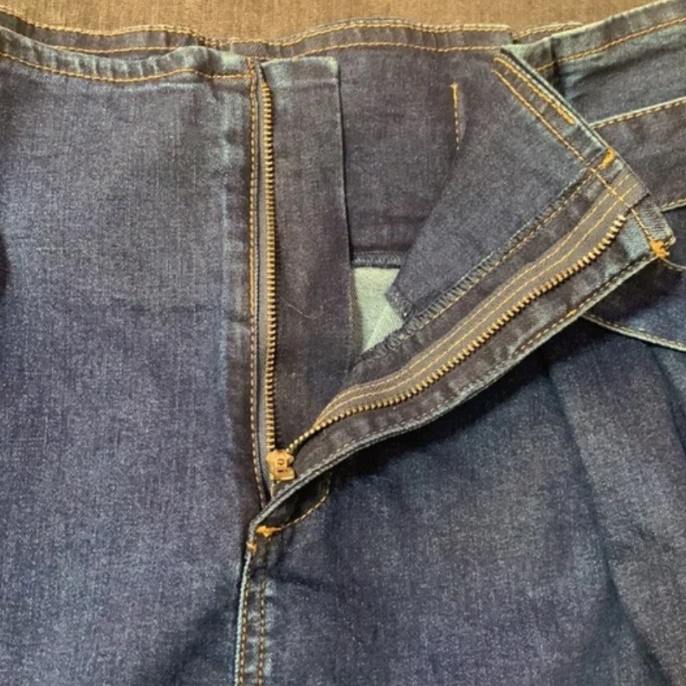 Altar'd State Dark Wash Denim Paper Bag Mini Skirt Size Medium - Picture 8 of 9